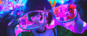 New world, cyberpunk, Cyberpunk 2077, Anime, anime girl, sunglasses HD wallpaper
