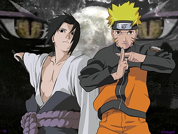 Saskue and Naruto, eyes, naruto, anime, boys HD wallpaper