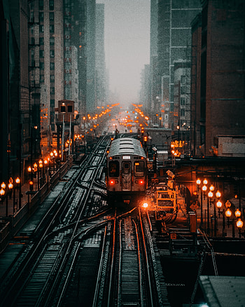 City, Miscellanea, Miscellaneous, Fog, Railway, Rails, Train HD phone wallpaper