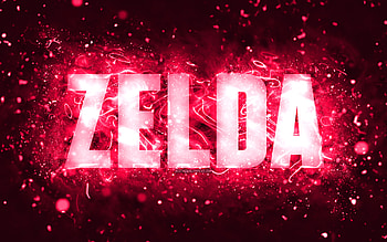 Happy Birtay Zelda, , pink neon lights, Zelda name, creative, Zelda Happy Birtay, Zelda Birtay, popular american female names, with Zelda name, Zelda HD wallpaper