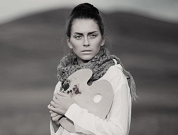 PORTRAIT, bw, graphy, art, woman HD wallpaper
