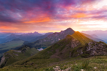 Landscape, Nature, Sunset, Mountains, Overview, Review HD wallpaper