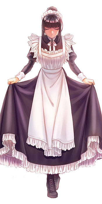 Narberal Gamma — Overlord Maid , black hair, maid, headdress, Anime, Overlord HD phone wallpaper