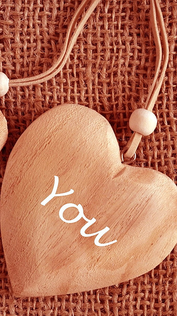 L Love You, Wooden, Heart Shape HD phone wallpaper