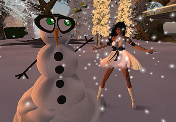 Snowman, lady, abstract HD wallpaper
