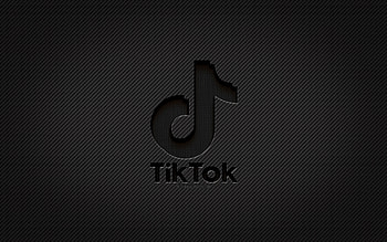 TikTok carbon logo, , grunge art, carbon background, creative, TikTok black logo, social network, TikTok logo, TikTok HD wallpaper