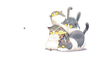 :D, pisici, anime, mouse, soricel, cute, cat, funny, girl HD wallpaper