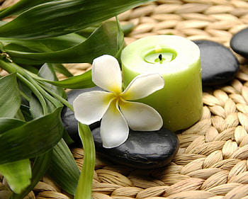 Spa, Candle, Green, Candles, Spas, Flowers, Flower, Plumeria HD wallpaper