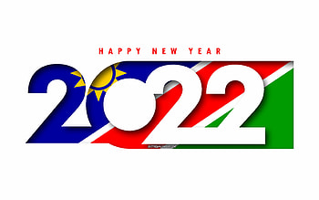 Happy New Year 2022 Namibia, white background, Namibia 2022, Namibia 2022 New Year, 2022 concepts, Namibia, Flag of Namibia HD wallpaper