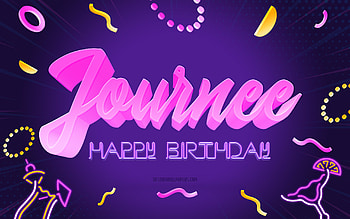 Happy Birtay Journee, , Purple Party Background, Journee, creative art, Happy Journee birtay, Journee name, Journee Birtay, Birtay Party Background HD wallpaper