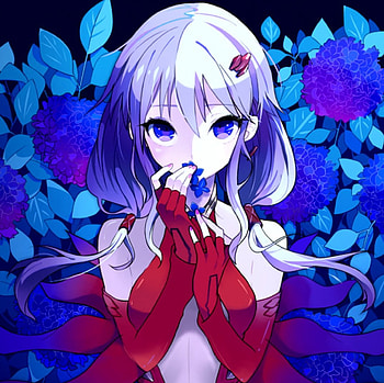 Flower Scent, blue, emotional, awesome, smell, floral, inori, long hair, beauty, nice, cg, petals, flower, , adorable, spendid, female, sweet, guilty crown, girl, beautiful, yuzuriha, kawaii, inori yuzuriha, yuzuriha inori, anime girl, anime, pretty, red, lovely, smelling HD wallpaper