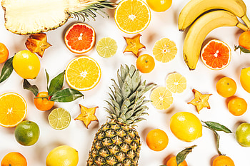 Fruits, Food, Pineapple, Grapefruit, Mandarin, Tangerine, Cannon, Carom HD wallpaper