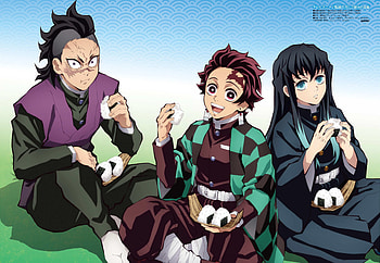 Shinazugawa, Tanjiro, and Muichiro, Anime, Demon Slayer: Kimetsu no Yaiba, Genya Shinazugawa, Tanjiro Kamado, Muichiro Tokito HD wallpaper