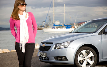 Chevrolet and Girl, pink, chervolet, tshirt, car, beauty HD wallpaper