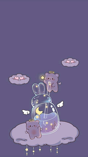 Cute, purple HD phone wallpaper