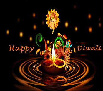 Happy diwali, happy, ganesh, diwali, lamp HD wallpaper