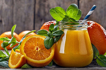Orange juice, Orange, Mint, Juicy, Drinks HD wallpaper