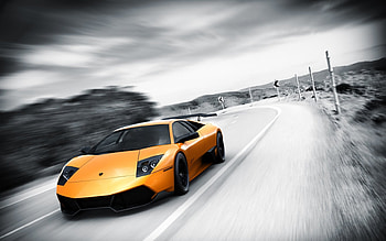 Lamborghini Murcielago, orange, lamborghini, murcielago, nice HD wallpaper