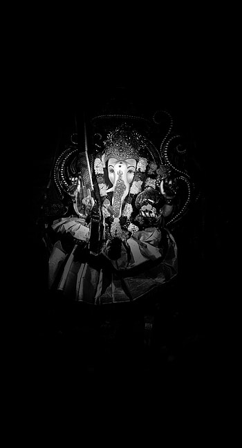 Lord Ganesh, monochrome graphy, flash graphy, ganesh vinayaka hero vinayakachavthi festival god good HD phone wallpaper