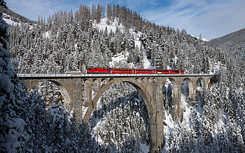 Swiss Alps, Swiss, bridge, Alps, train HD wallpaper