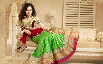 Kangana Ranaut In Desi Saree, kangana-ranaut, indian-celebrities, girls, desi-girls HD wallpaper