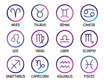 Zodiac Signs, Vector icons, Trendy design, Astrological elements HD wallpaper
