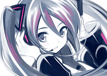 Hatsune Miku, awesome, uniform, artistic, nice, digital, cg, hatsune, aqua eyes, outfit, white, art, twintail, gray eyes, girl, gray hair, headset, singer, aqua, anime girl, anime, pretty, virtual, blue, black, song, heads, cute, vocaloid, beauty, miku, music, vocaloids, program, beautiful, diva, tie, pink, gray, aqua hair, cool, idol, micro HD wallpaper