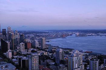 Cities, Architecture, City, Building, Coast, Skyscrapers, Evening HD wallpaper