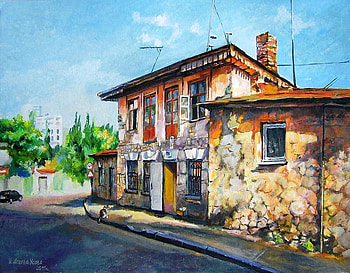 Ageev, Usov Irina. Old House, street, ageev usov irina, art, painting HD wallpaper
