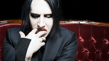 Preview marilyn manson, tattoo, jacket, attachment lens, lipstick HD wallpaper