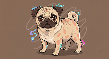 Charming Pug: A Ultra Delight, pug, dog, cartoon, cute, pet HD wallpaper