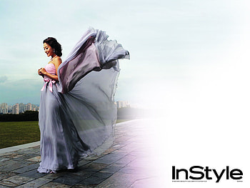 korean_celebrity_star, lady, sky, road, korean, nature, models, dress, cloud HD wallpaper