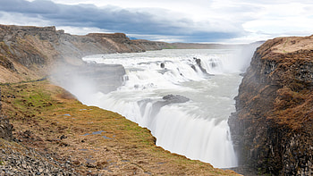 Gullfoss Waterfall, Langzeitbelichtung, Island nature, Gullfoss reserve HD wallpaper