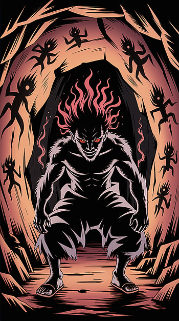 Infernal Cavern | Flame-Haired Demon | Ember Lurker | Cave of Shadowlings | Nightmare Hollow, demon, Anime HD phone wallpaper