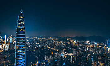 Cities, Building, Lights, View From Above, Night City, Megapolis, Megalopolis HD wallpaper