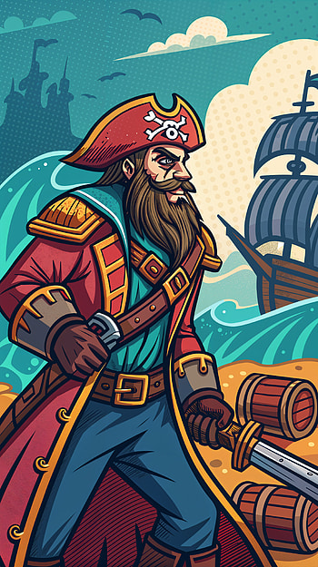 Bold Pirate Adventure: A Captivating , pirate, ocean, sword, ship, adventure HD phone wallpaper