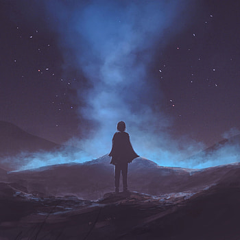 Art, Night, Dark, Silhouette, Fog HD phone wallpaper