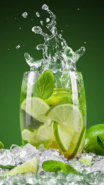 Cooling cocktails, Lime and mint, Icy refreshment, Satisfying sip HD phone wallpaper