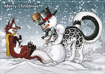 Snowy merry Xmas, animal, snowman, holiday, snow, christmas HD wallpaper