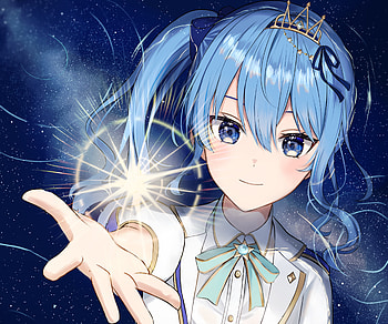 Hoshimachi Suisei, hololive, Hoshimachi Suisei, Anime, Virtual Youtuber HD wallpaper