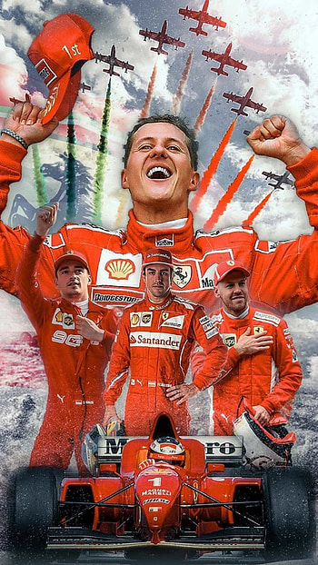 Ferrari f1 drivers, sports uniform, leclerc, vettel, alonso, jets, ferrari f1 team, schumacher HD phone wallpaper