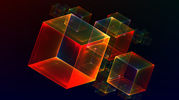 Dark Colorful Cubes Glare Lights Abstraction Abstract HD wallpaper