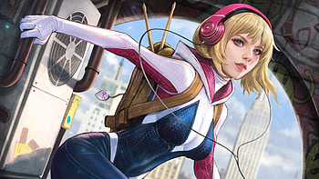 Spider Gwen Comic Art , spiderman-into-the-spider-verse, gwen-stacy, superheroes, artstation HD wallpaper
