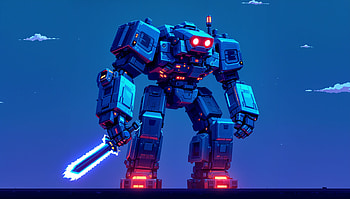 Epic Giant Mech - Stunning Ultra, Mech, Sci Fi, sword, pixel art HD wallpaper