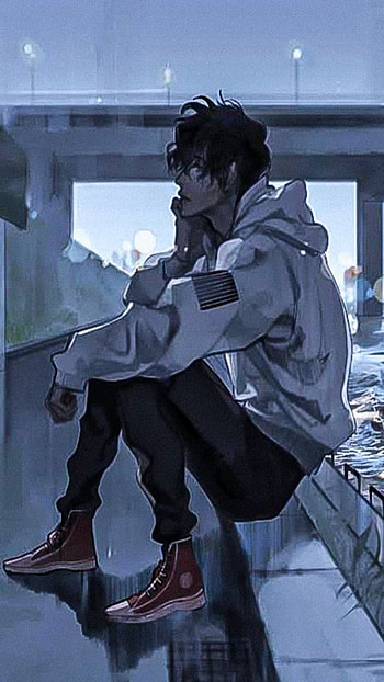 Depressed anime, fashion design, art HD phone wallpaper