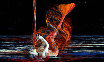 Mermaid and Her Wine, digital art, Mermaid, fantasy, lovely HD wallpaper