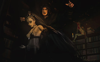 The Narrater, creature, vampire, male, female HD wallpaper