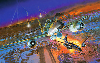 Fire, Night, City, Miscellanea, Miscellaneous, Flight, Plane, Airplane, Colorful, Colourful HD wallpaper