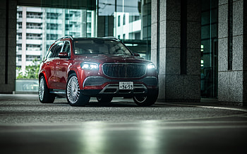 Mercedes-Benz Maybach GLS, front view, exterior, luxury cars, red GLS, German cars, Mercedes-Benz HD wallpaper