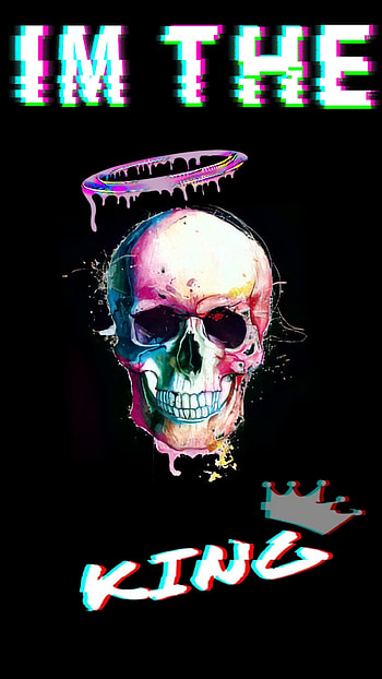 Skull king, Glitch HD phone wallpaper